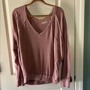 We The Free Dusty Pink Waffle Knit Top